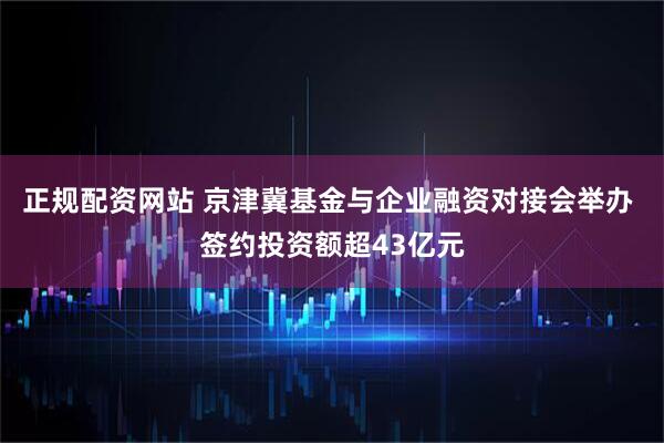 正规配资网站 京津冀基金与企业融资对接会举办 签约投资额超43亿元